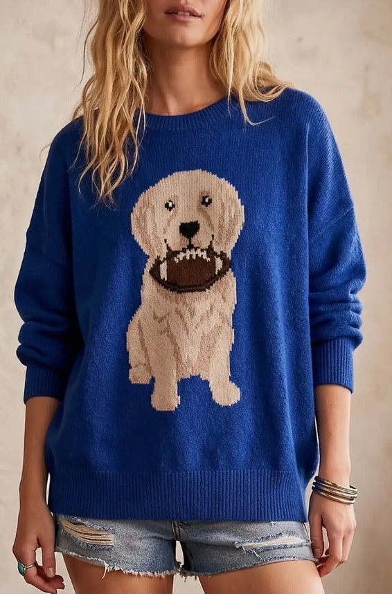 Game Day "Blue" Football Puppy Sweater