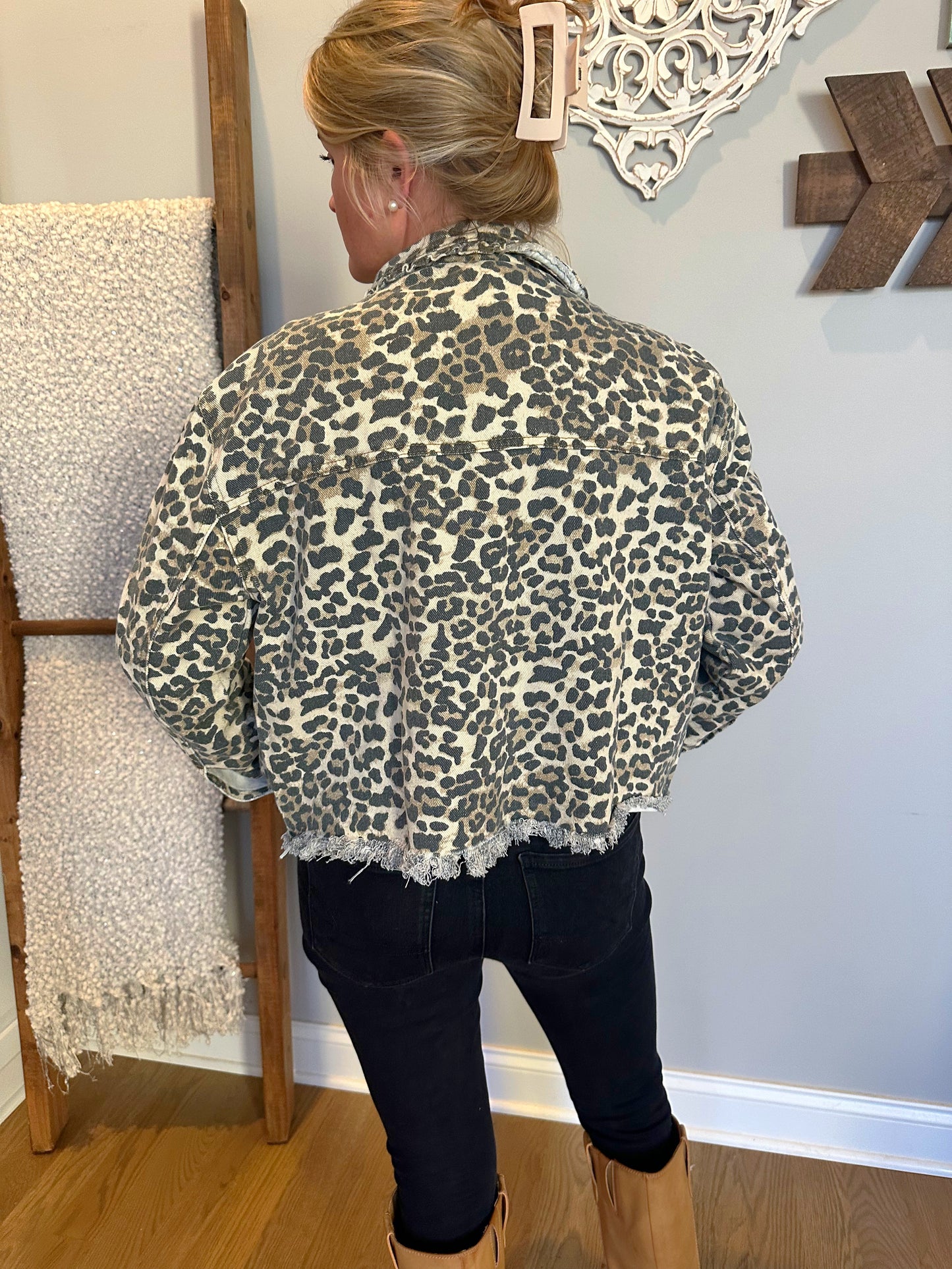 The "Luna" Leopard Jean Jacket