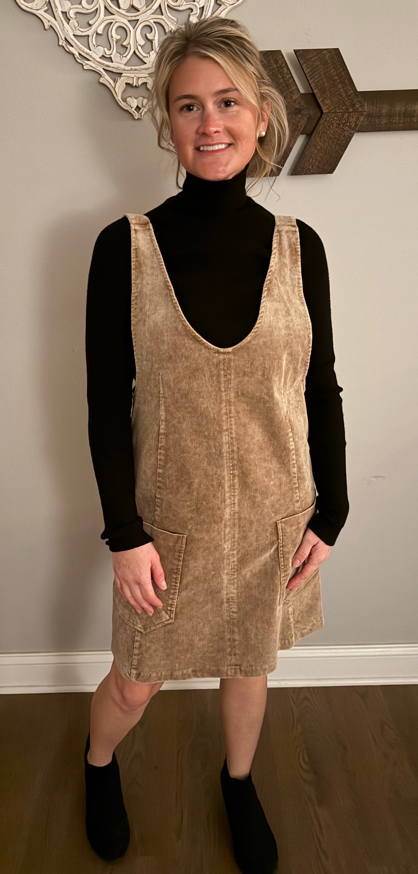 The "Tessa" Corduroy Overall Dress