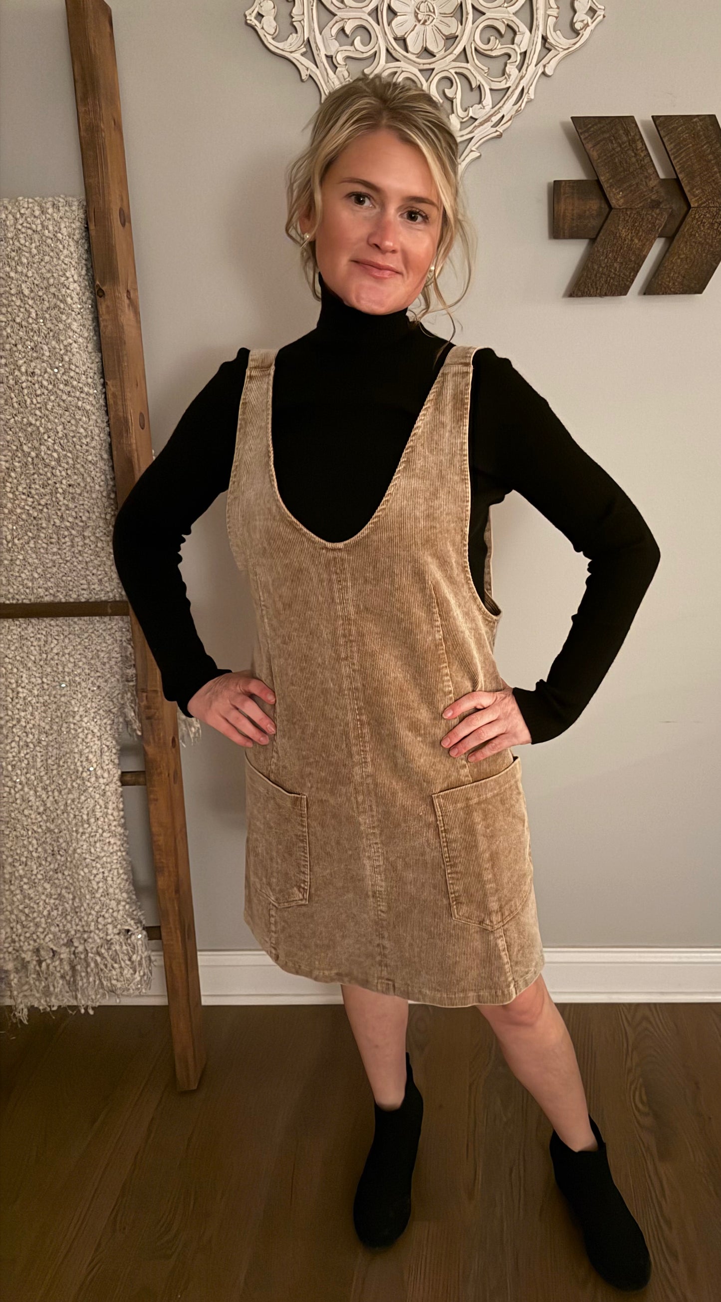 The "Tessa" Corduroy Overall Dress