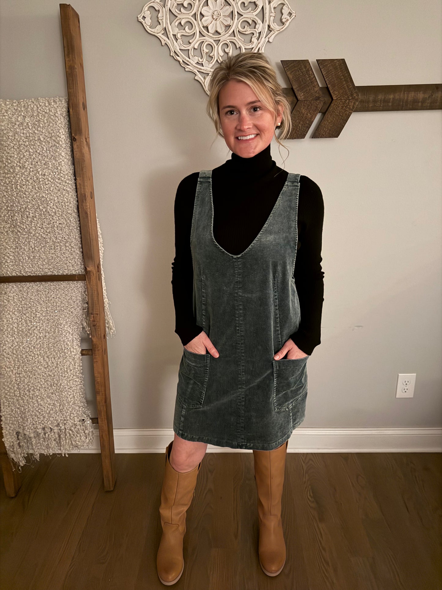 The "Tessa" Corduroy Overall Dress