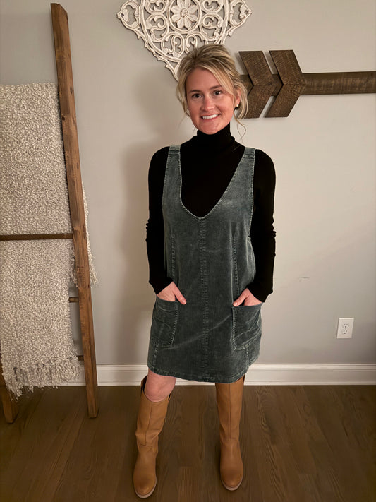 The "Tessa" Corduroy Overall Dress