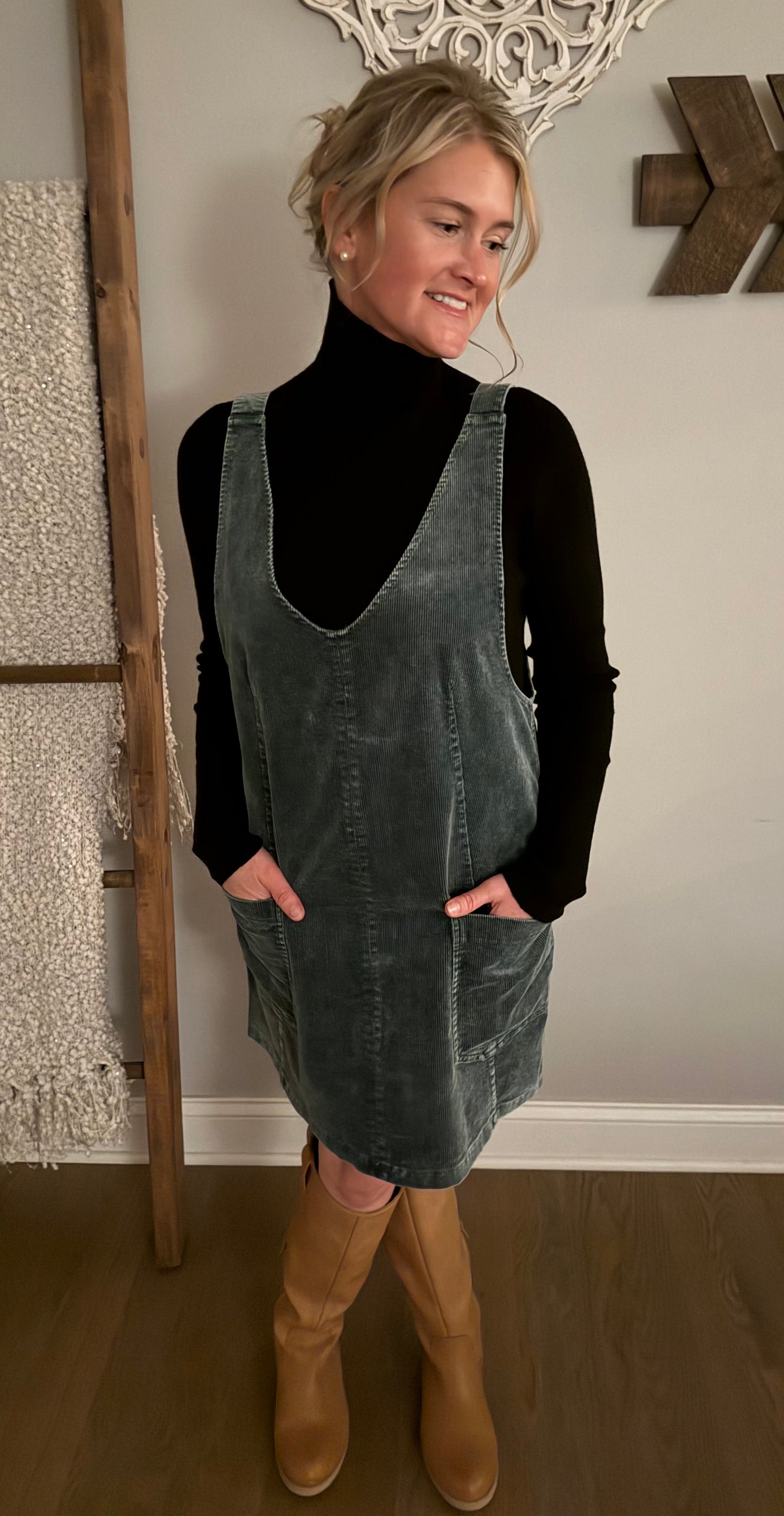 The "Tessa" Corduroy Overall Dress