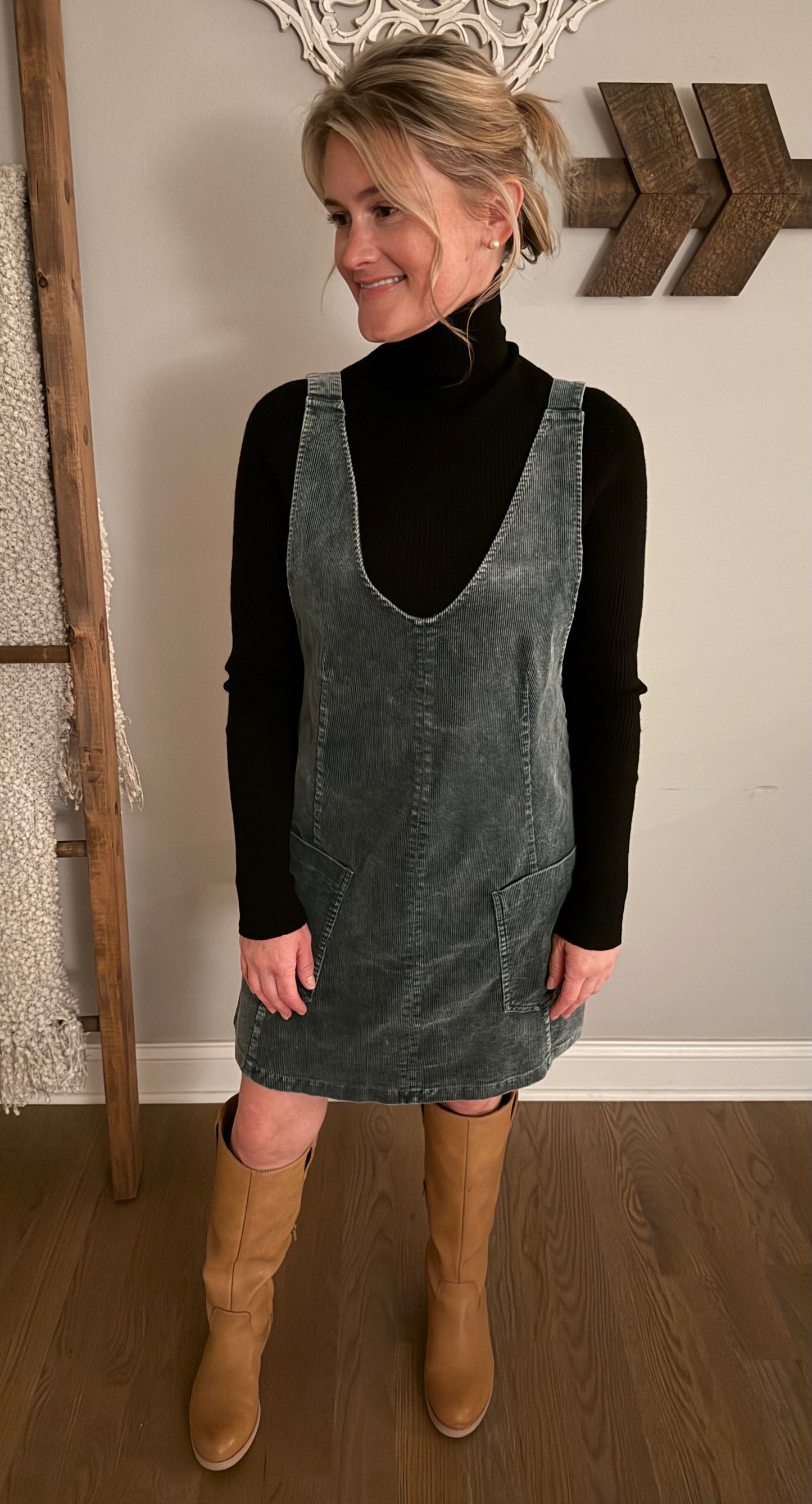 The "Tessa" Corduroy Overall Dress