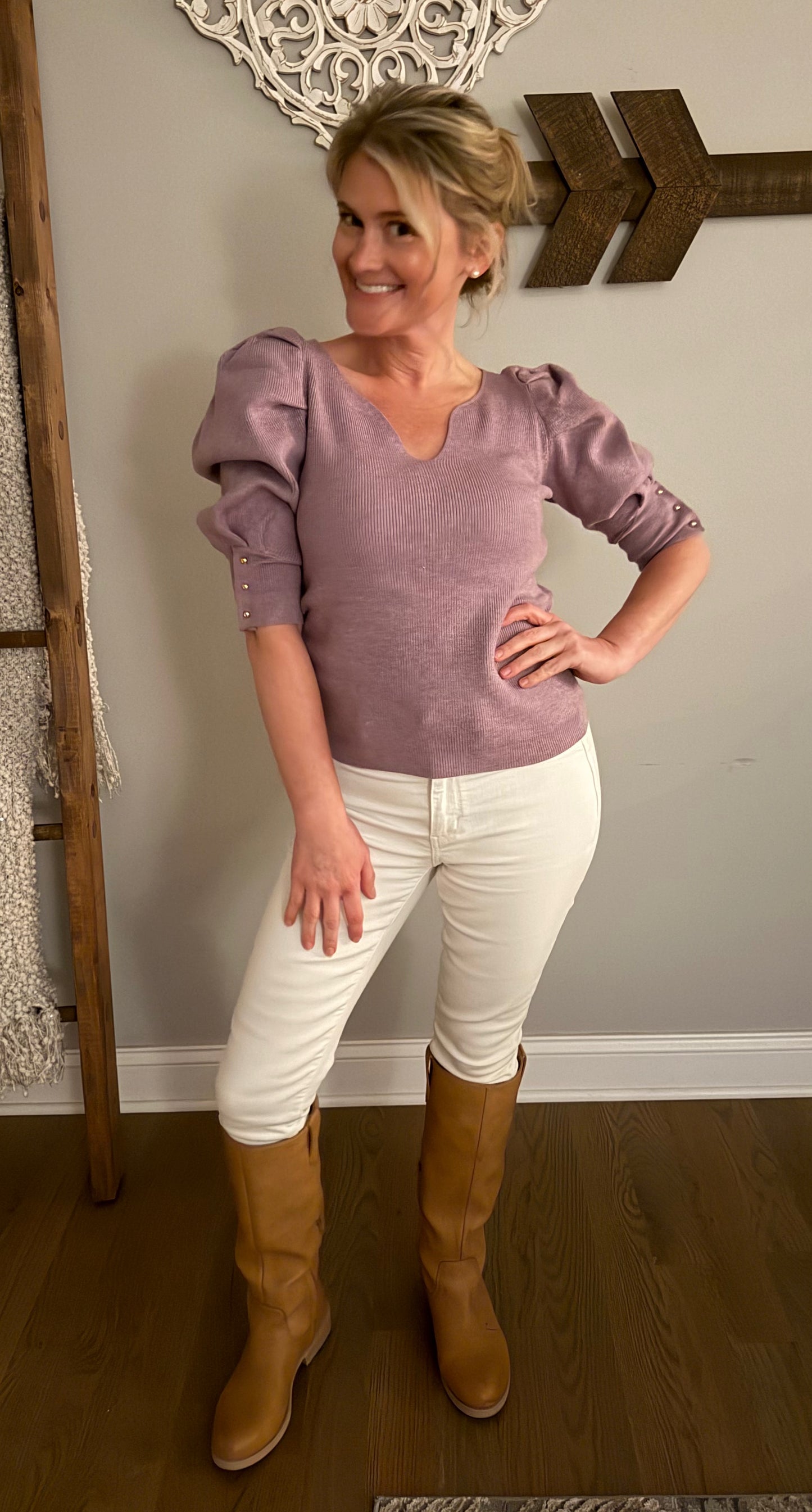 The "Sabrina" Lavender Sweater