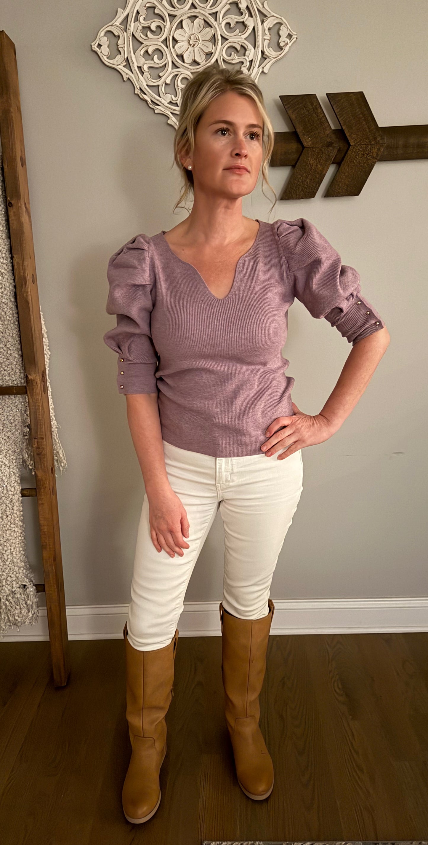 The "Sabrina" Lavender Sweater