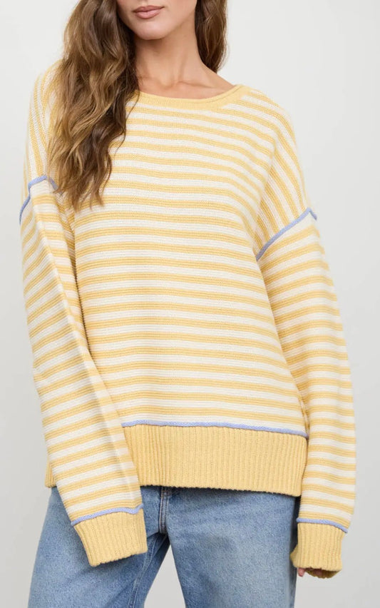 Striped Yellow & Cream Knit Sweater