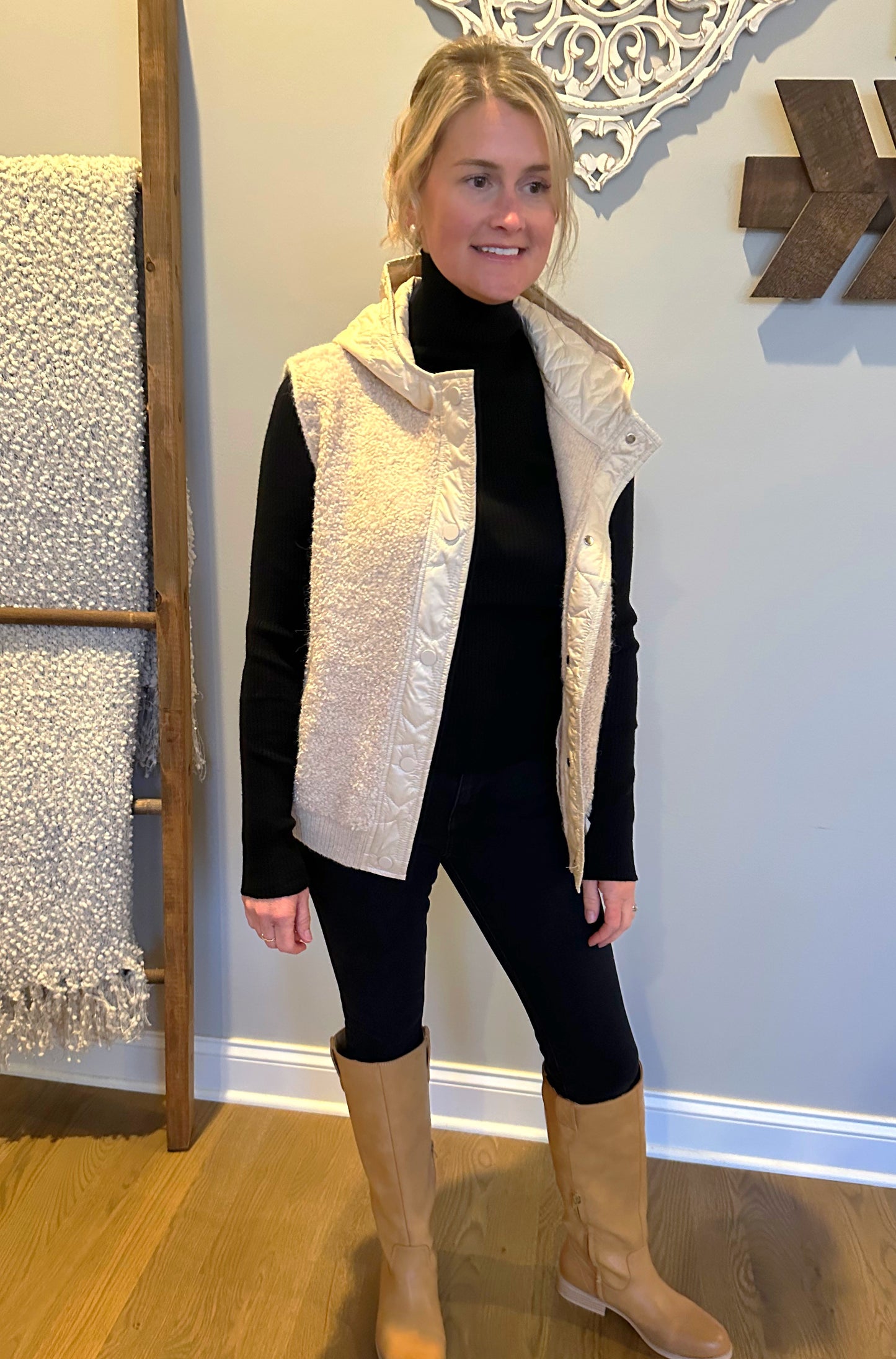 The "Ginger" Sherpa Fleece Hooded Vest