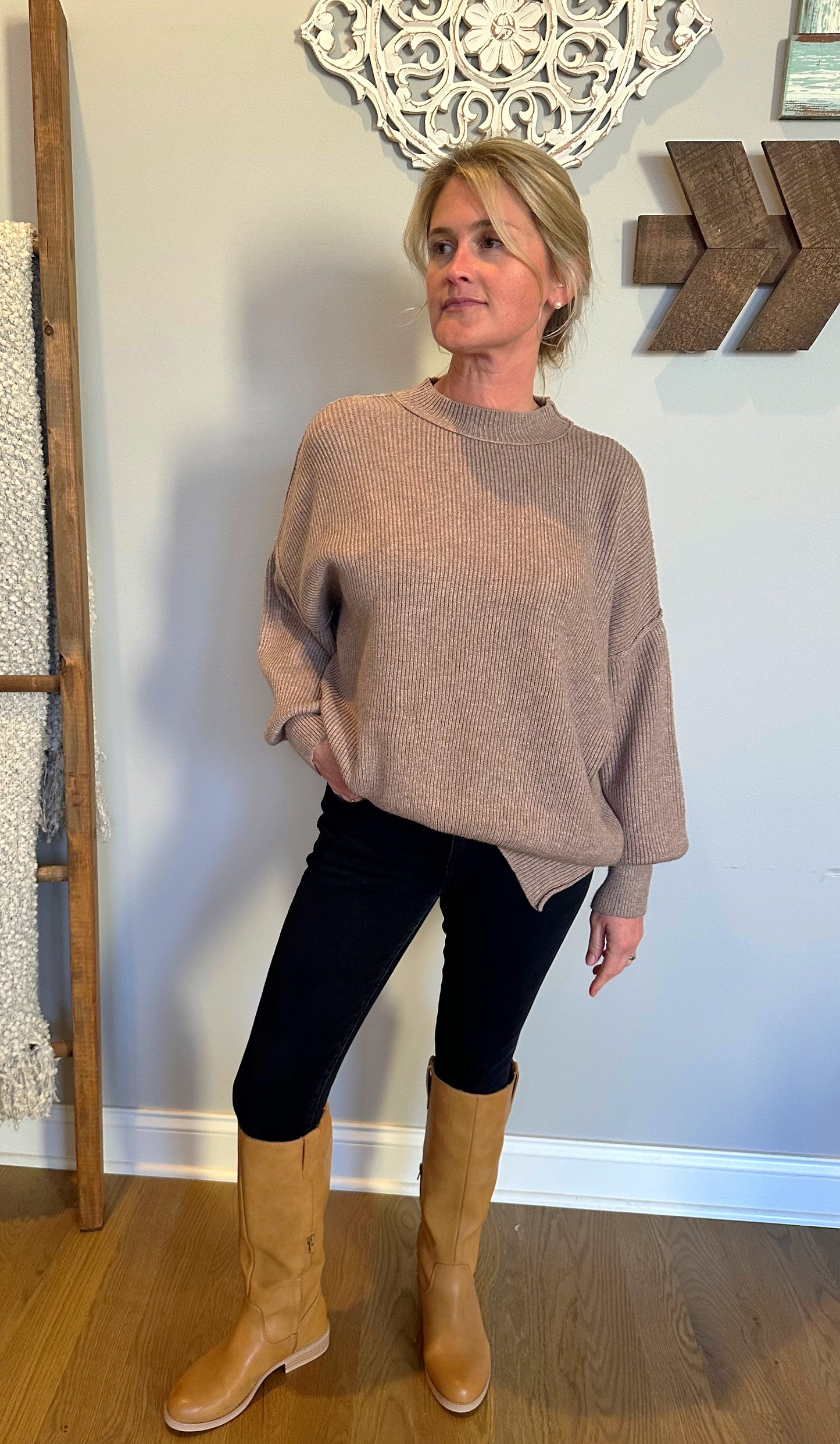 The "Maple" Mock Neck Sweater